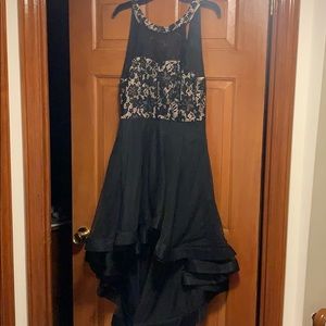 High Low Tan/Black Dress